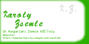 karoly zsemle business card